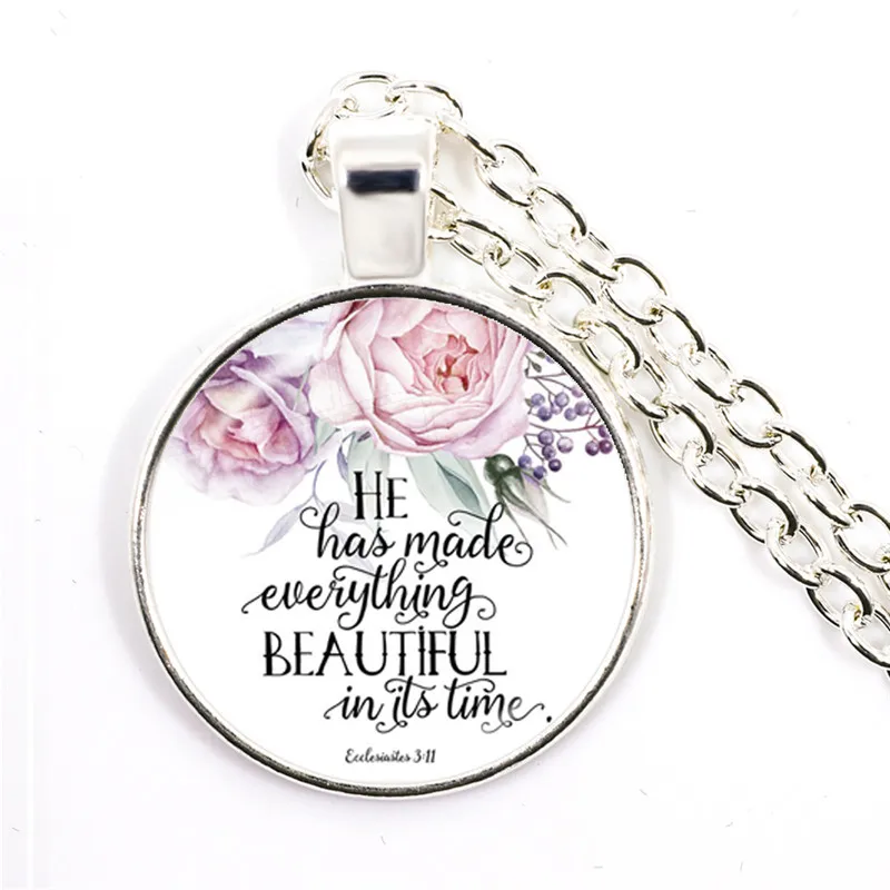 Joshua 1:9 Be Strong and Courageous Bible Verses Nursery Verse Necklace Fashion Jewelry Religion Pendant Christian