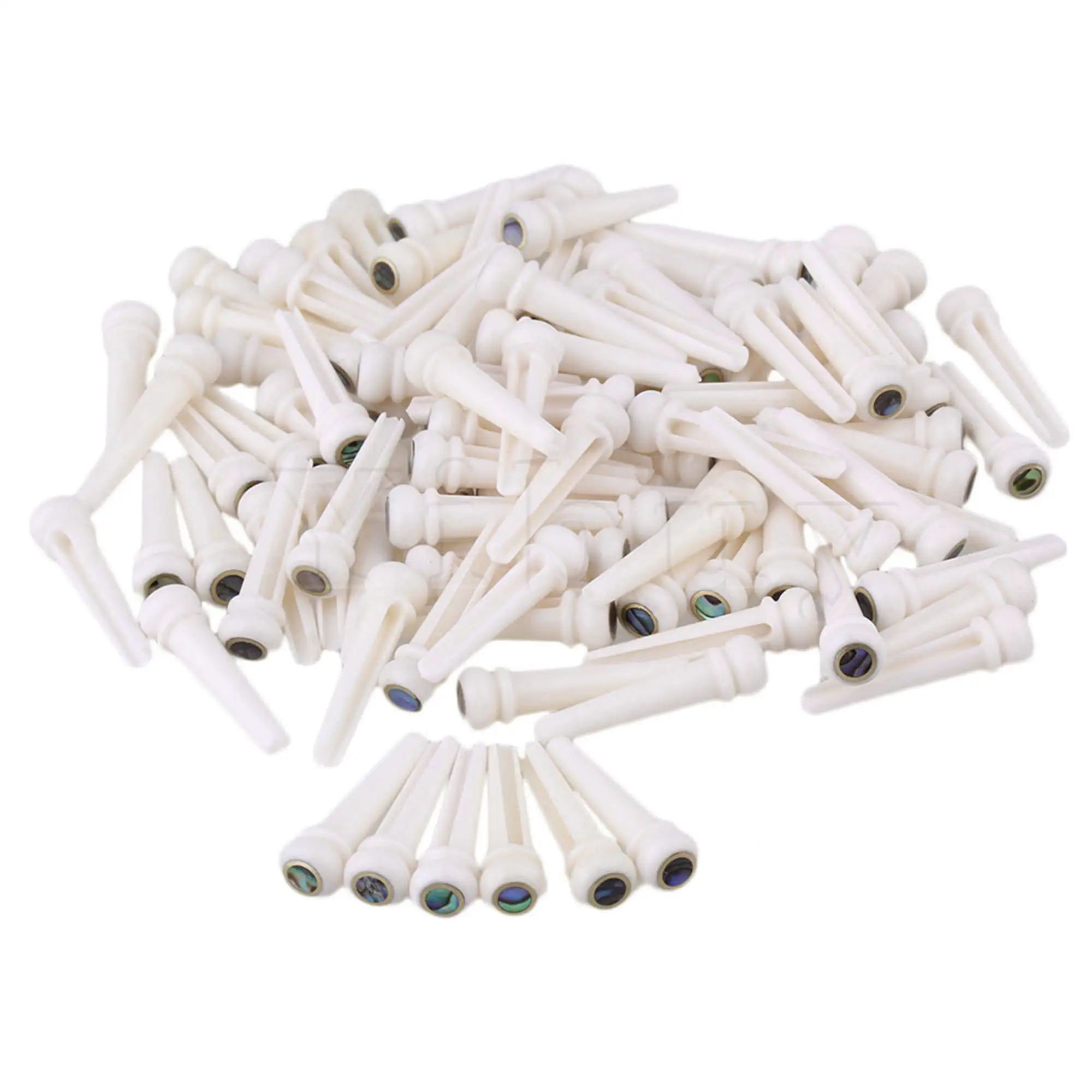 300PCS White Cattle Bone Bridge Pin with Shell Dot for Acoustic Guitar H03