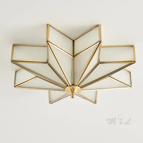 नॉर्डिक ऑल कॉपर सीलिंग हैंगिंग लैंप गोल्डन स्टार सीलिंग लाइट फिक्स्चर लिविंग रूम लक्ज़री सीलिंग कवर रूम लाइट सीलिंग 10 best sales छत प्रकाश कवर - №7