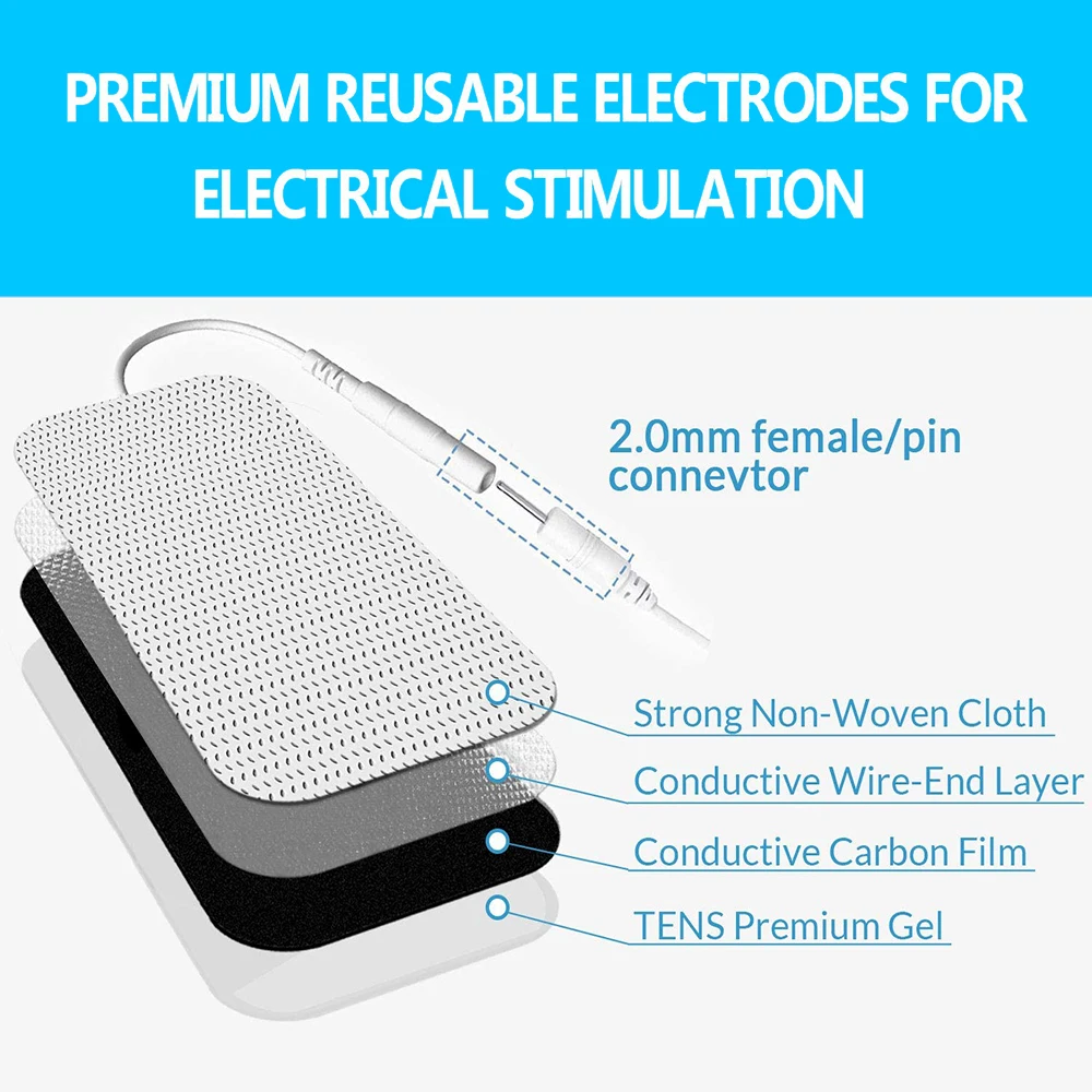 Physiotherapy Tens Electrode โPads Conductive Gel Therapeutic Pulse Pressure Electrical Compex Muscle Stimulator Massage Patches