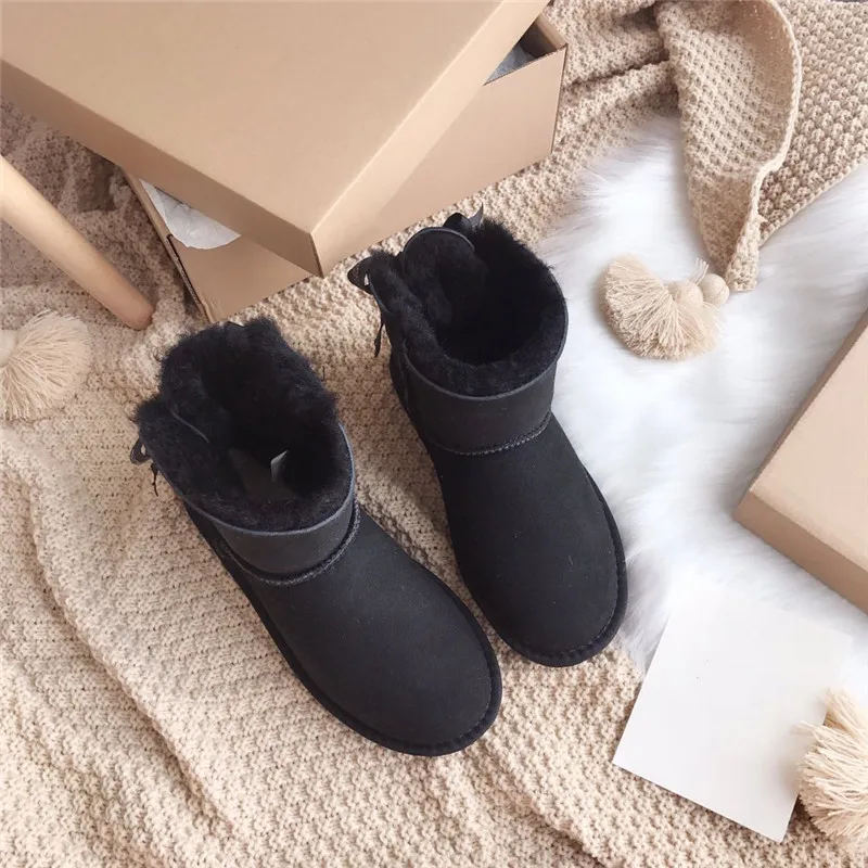 Shoes Women 2022 Natural Wool 100% Genuine Sheepskin Snow Boots Wool Inside Women Winter Snow Boots Brand Boots Women Shoes