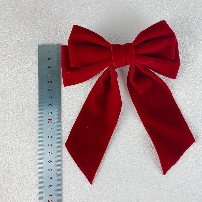 Vintage Red Big Velvet Bow Hair Clip For Women Girl Long Ribbon Hairclip Black Large Barrette Korean Top Hairpin Hair Accessorie