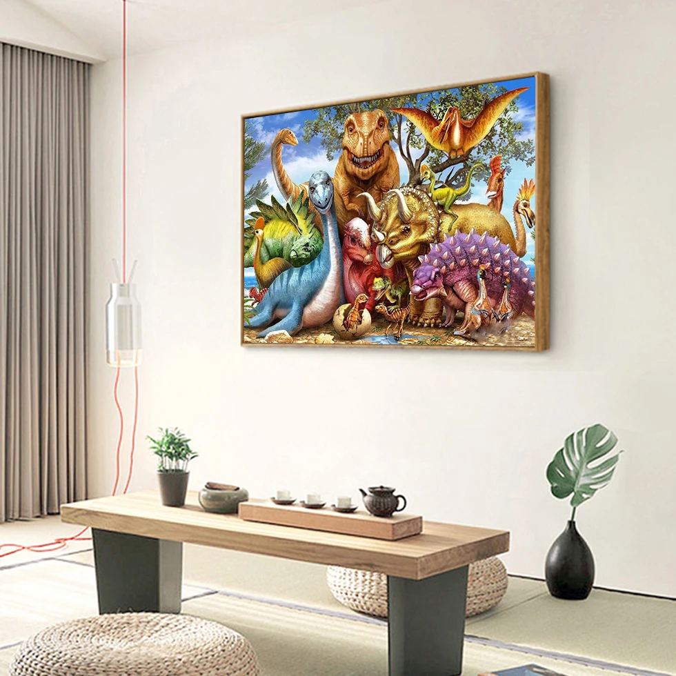 5D DIY Embroidery Diamond Painting Dinosaur Full Square New Arrival Animal Diamond Painting Mosaic Cross Stitch Handmade Gift