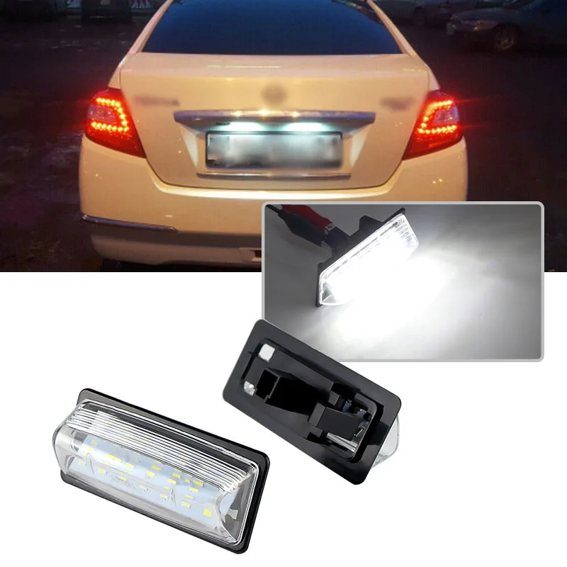 

2*LED License Number Plate Lamp Car Light Fit for Nissan Altima Maxima Rogue Murano Pathfinder Quest Sentra Versa Note JX35 QX60