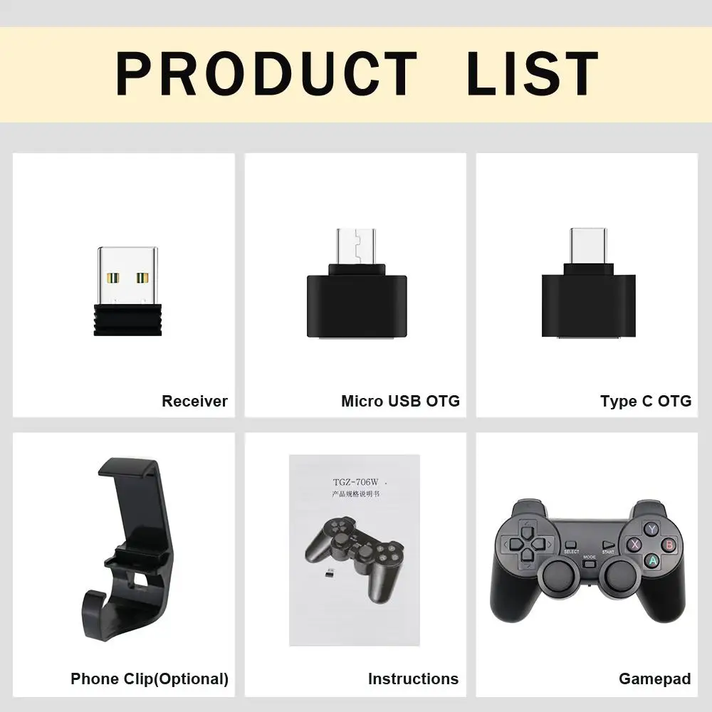 Беспроводной игровой геймпад 2,4G, контроллер для P3 Android, джойстик для телефона Android TV Box