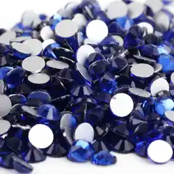 Sapphire 3D Nail Art Rhinestones Decorations Glass Non HotFix Rhinestones  FlatBack Strass Sewing&Fabric Garment