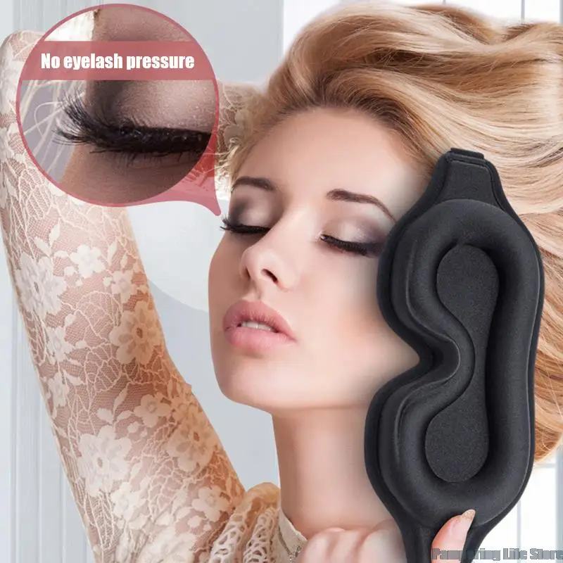 Masque de sommeil en soie 3D pour hommes et femmes, 1 pièce, patchs oculaires en mousse à mémoire de forme, doux, confortable, Design 3D, respirant