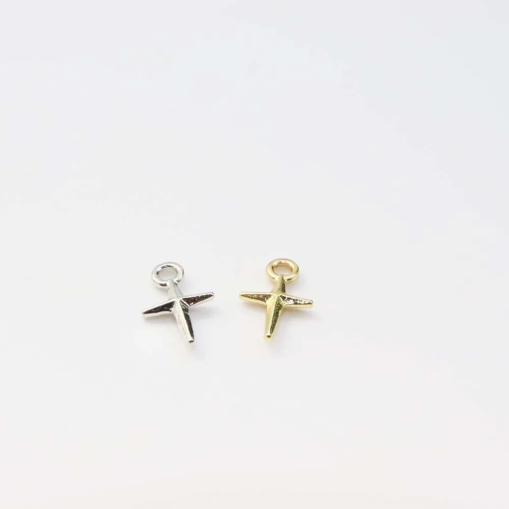 Eruifa 20pcs 8*10mm Star Plated Zinc Alloy Charms Pendant Jewelry DIY Necklace Bracelet Earrings 2 Colors