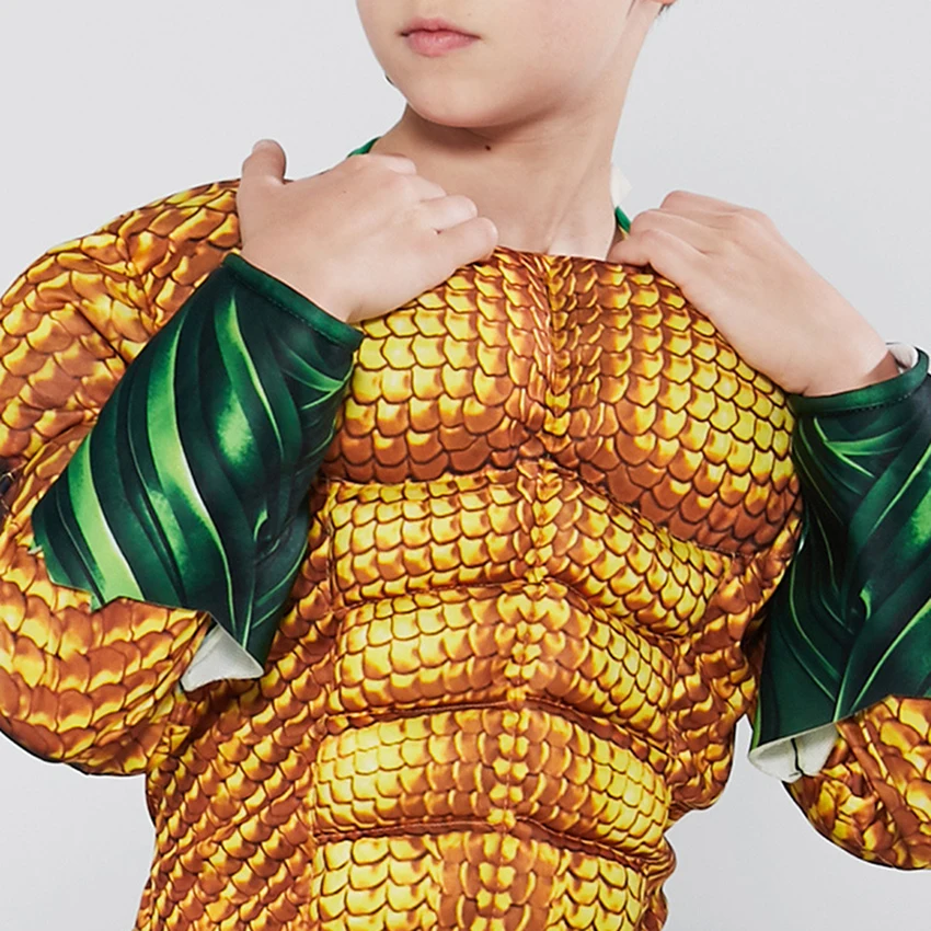 Costumi Aquaman Superhero Sponge Muscle Masquerade Cosplay Anime costumi di Halloween per bambini tute da supereroe abito da carnevale