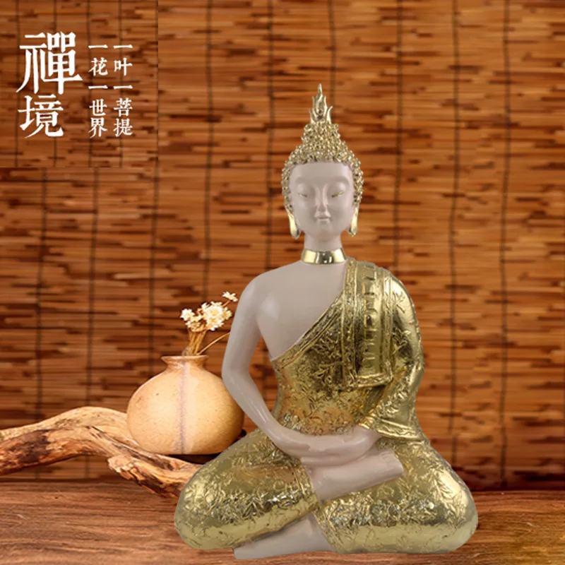 Porch Buddha ornaments Southeast Asia Zen home decoration Thailand sitting Buddha crafts Yoga Club soft