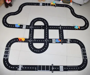 子供のためのDIY PVCパズル,都市の遊び,車のトラックパターン,ゲームマット,フロアカーペット,学習おもちゃ,子供の部屋の装飾