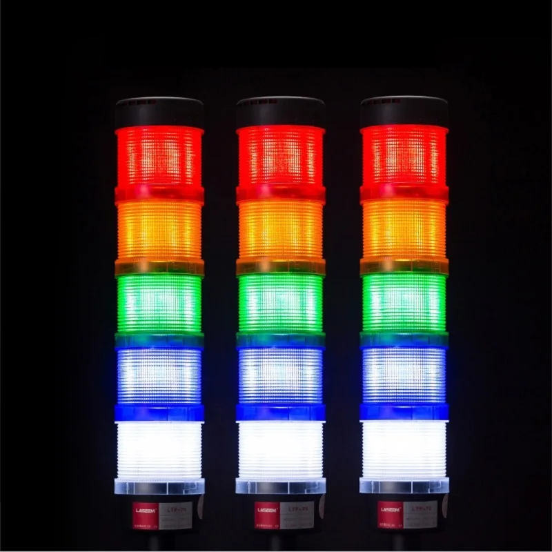 Stack Lamp Industrial Emergency Light Foldable Base LED Warning Light Tower DC12V/24V AC110V/220V/380V with Buzzer