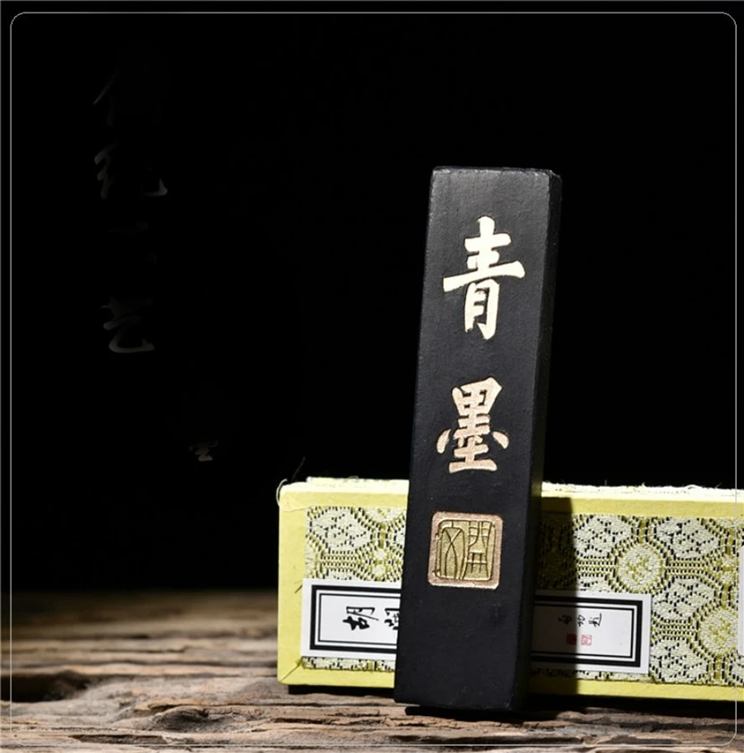 

Chinese Traditional Solid Ink Stick Water Brush Calligraphy Sumi-e Painting Hukaiwen Inkstick Qing Writing Inkermo