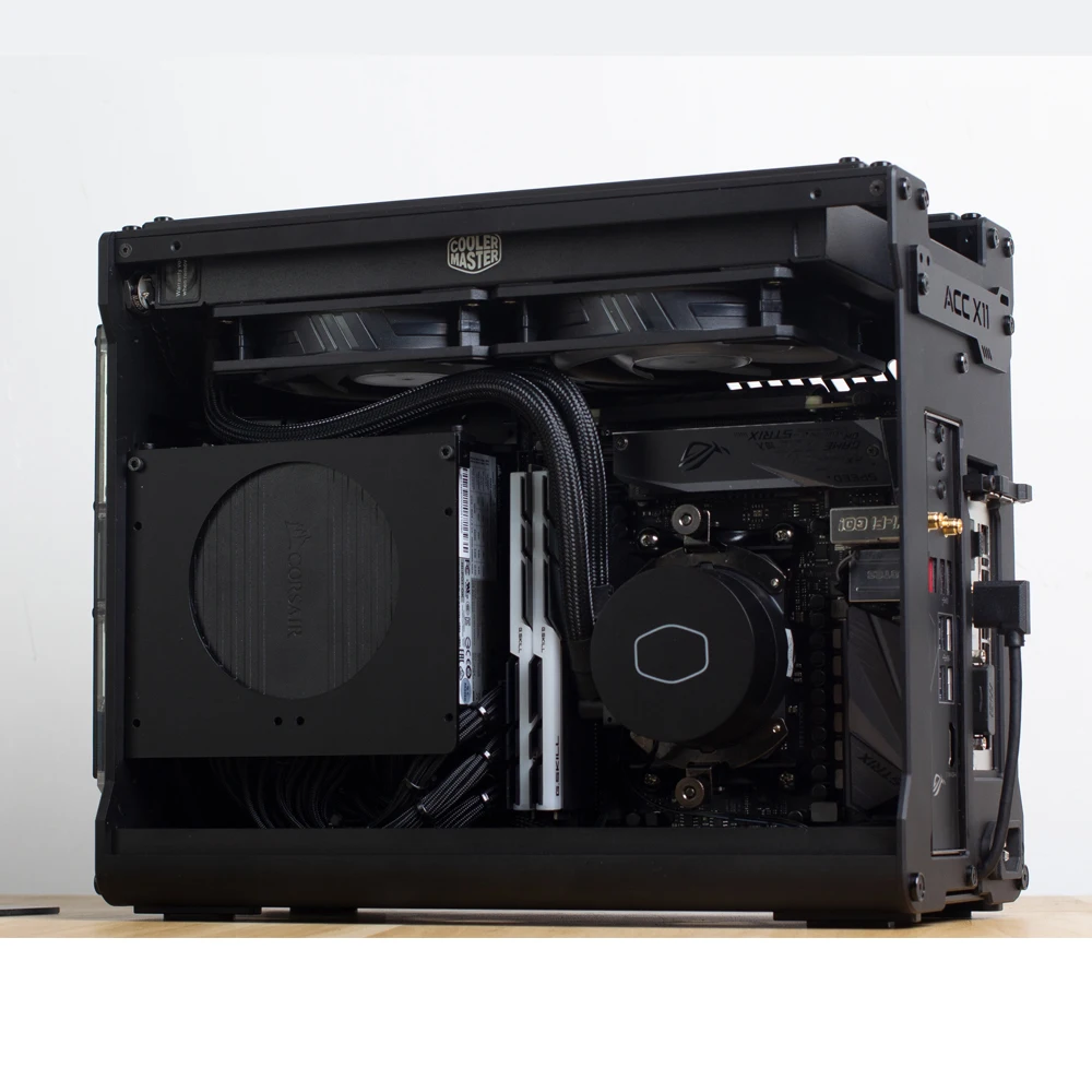 ACC X11 ITX A4 MINI  Computer Case For Gamer,Support Custom Liquid Cooling ,Small Cabinet ,Support Screen,Black,323*157*262MM