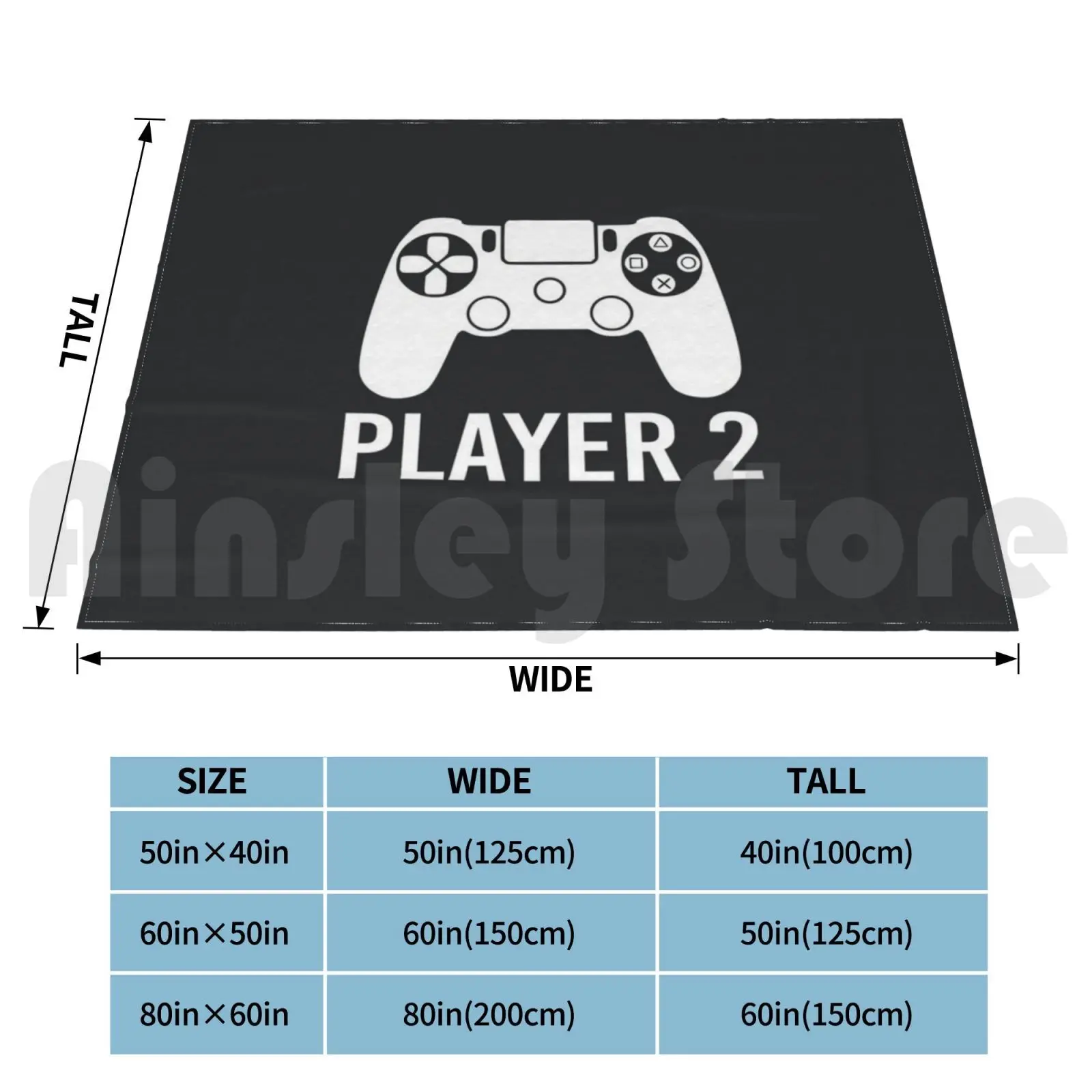 Player 2 Blanket Fashion Custom 238 Player 2 Two Two Players Second Player Player Number Two Player Number 2