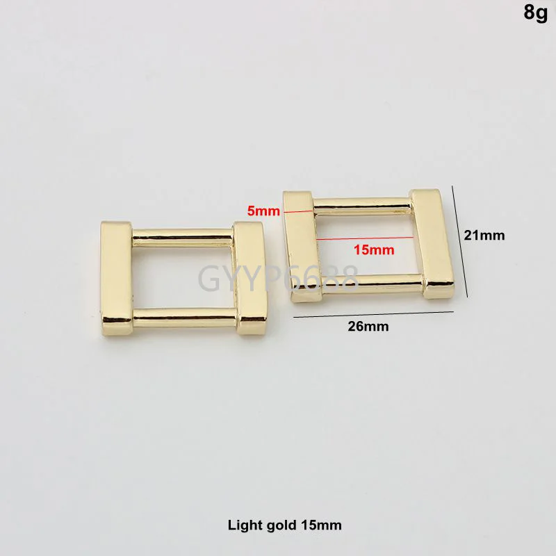 10-30pcs 6 sizes 12 13 15 16 19 20mm die-casting square buckle for woman leather bag rectangle slider buckle bag hardware
