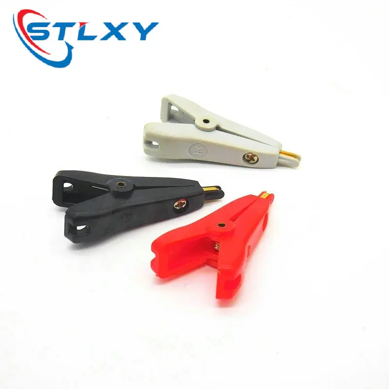 Alligator clip Gold-plated copper LCR kelvin test clip Low resistance flat clamps 5A Max open length 25mm