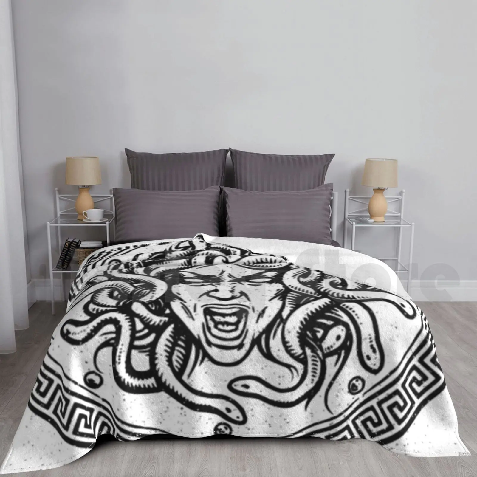 Blanket Fashion Custom Greece Vintage Antiquity Greek Former Divinity God God Mythology Symbol Emblem Pattern