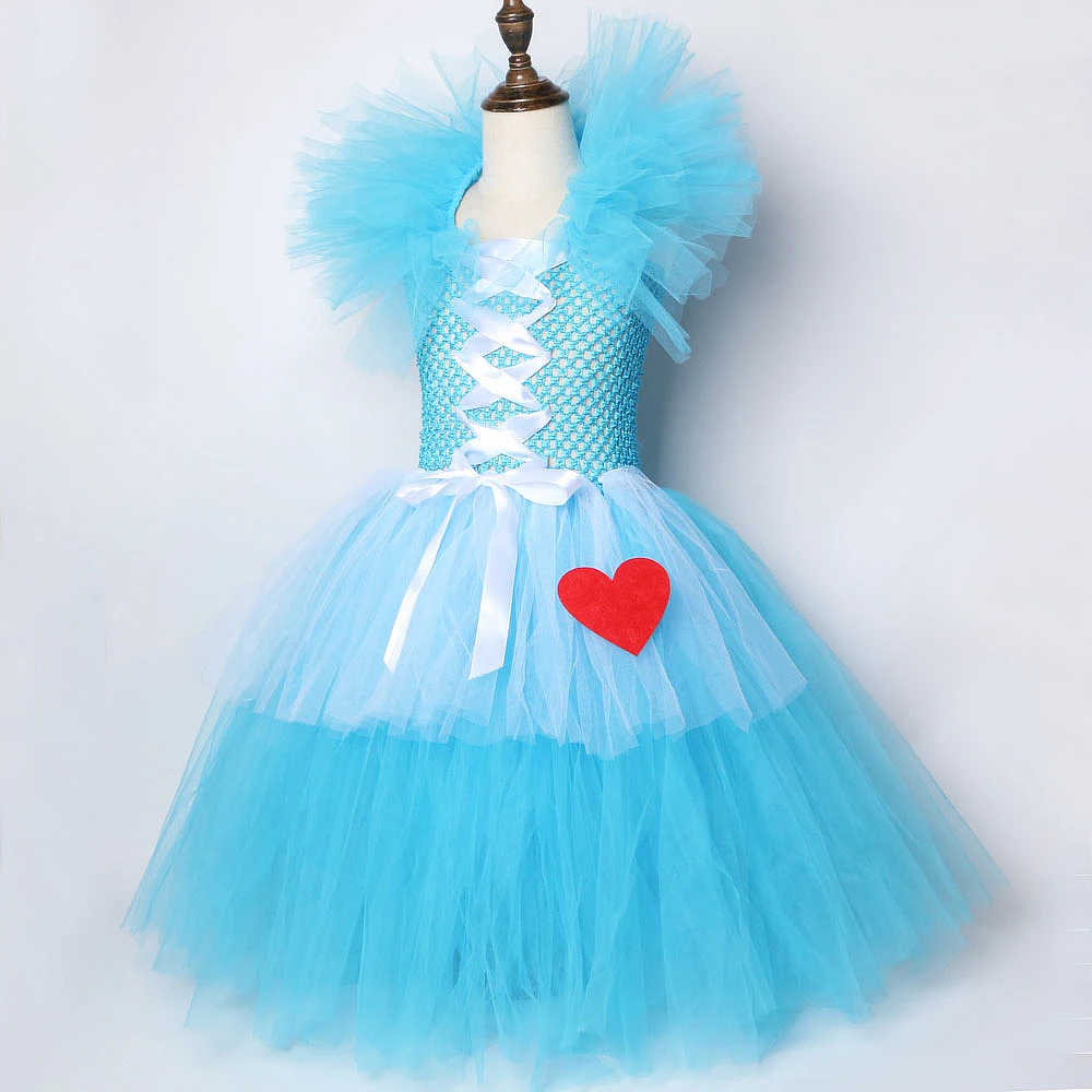 Déguisement princesse Alice pour filles, robe Tutu longue, pour Halloween, carnaval, longueur cheville, 1-12 ans