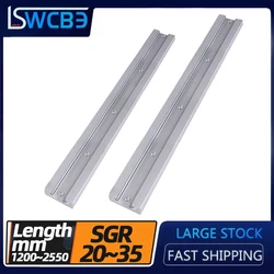 1/2PCS high-precision built-in dual-axis linear guide SGR20 25 35 slide rail woodworking machinery aluminum profile any length