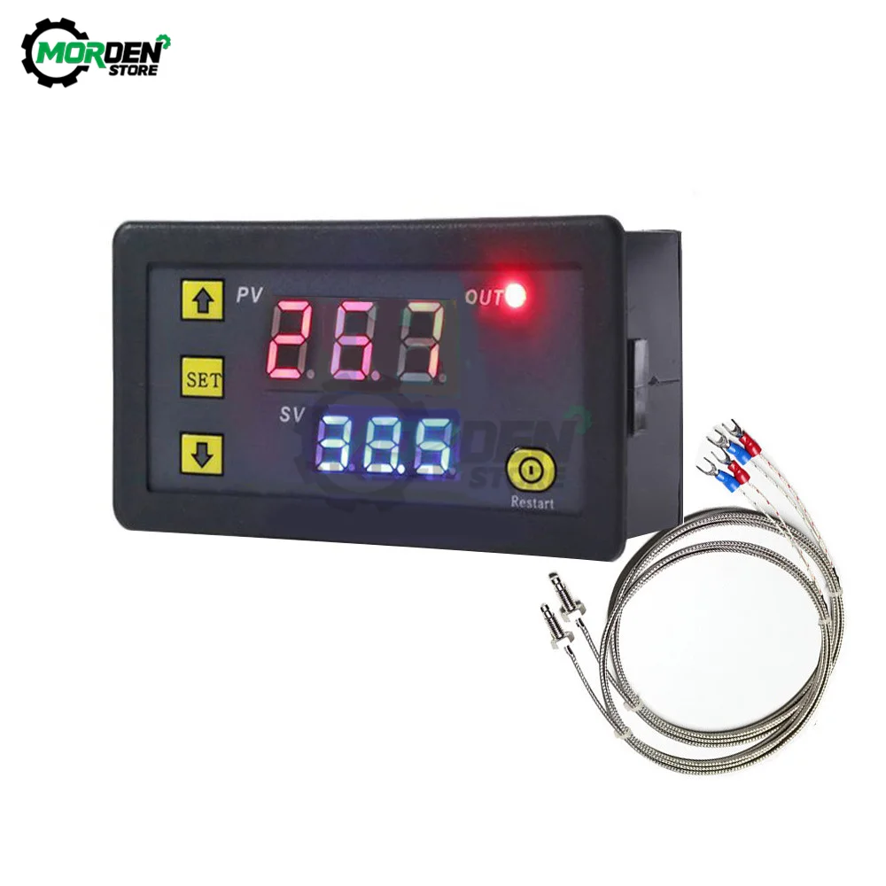 K-type Thermocouple Thermometer Thermostat -60°C~ 500°C Digital Temperature Controller Heating Cooling Switch NTC Sensor