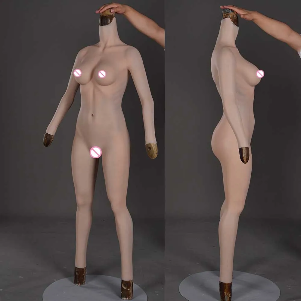 Crossdresser Breast Form Bodysuit Dress Cosplay Costume With Huge Tits Gay Shemale Man One Piece Full Body Silicone Boobs Suit