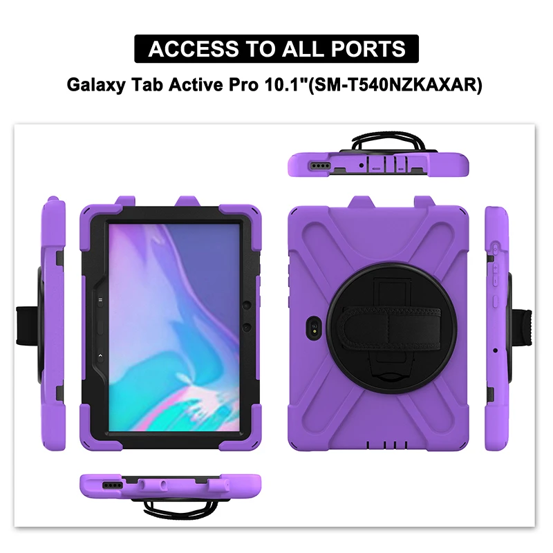 Imagem -02 - Rotação à Prova de Choque Silicone Case com Ombro e Alça de Mão para Samsung Galaxy Tab Active Pro 10.1 T636 T540 T545 T547 360