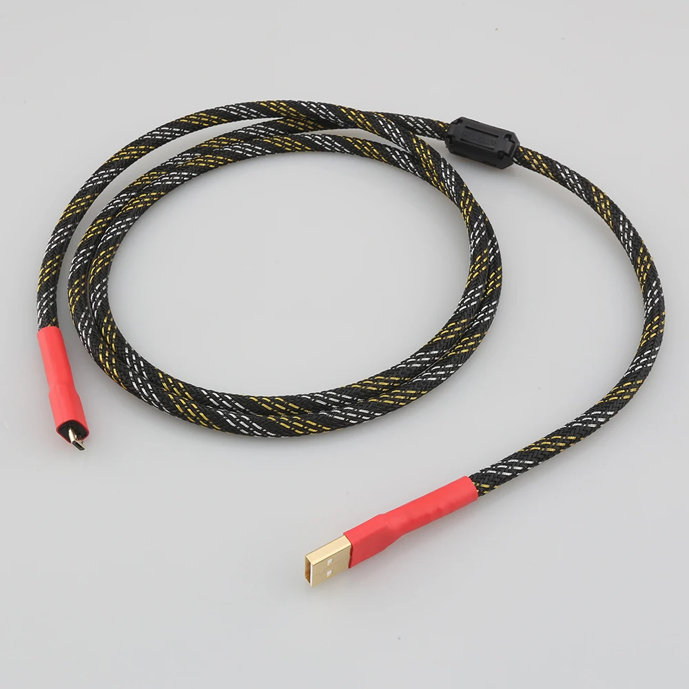 

Hifi Micro USB Data Cable USB Type A To Micro USB Audio Line For Computer DAC Mobile Cell Phone Tablet PC Portable Players New