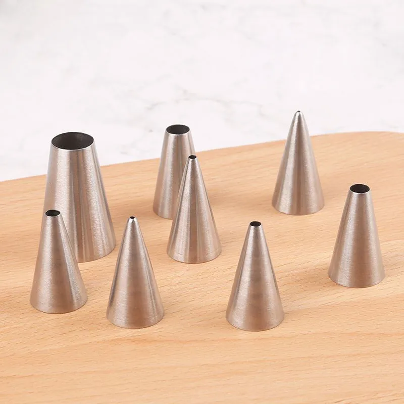 Cake Decorating Tools Round Pastry Nozzles Stainless Steel Writing Tips Icing Piping Nozzle Confectionery Cream Pastry Cake Tool