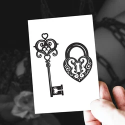 Chasity Lock and Key - Temporary Tattoo