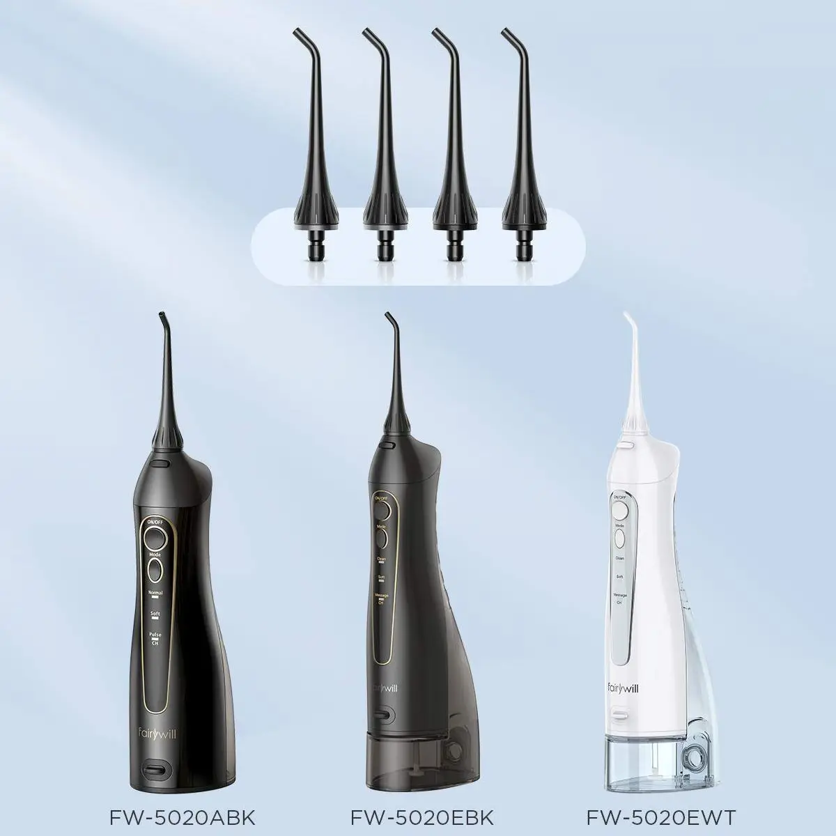 Fairywill Water Flossers Teeth Oral Irrigator Replacement Heads Toothbrush Heads Eco-Friendly Durable ABS Material for FW5020