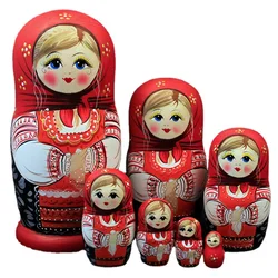 7 Layers/Set Wooden Russian Dolls Nesting Maiden Wishing Doll Beautiful Handmade Matrioska Russa Kids Baby Toys Gifts 20cm