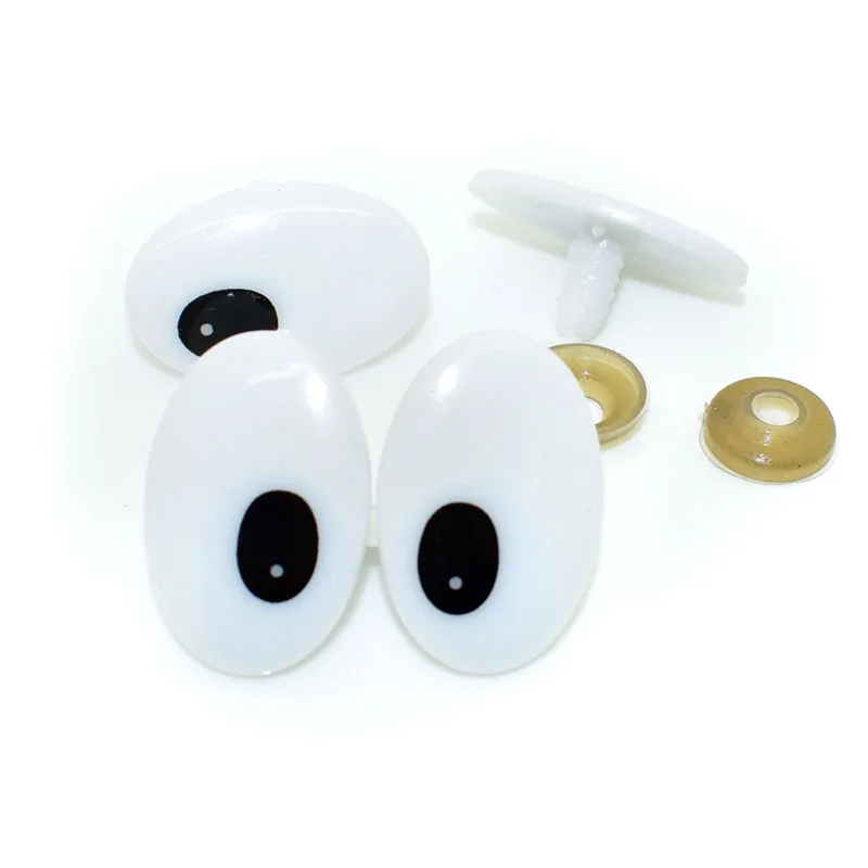 100pcs 30X20mm New White/Black Cartoon Oval Safety Eyes  Plastic Doll eyes Accessories For Bear Doll Animal Puppet Making