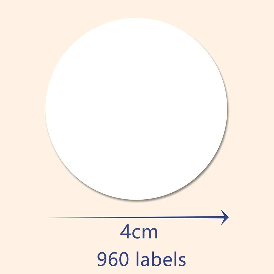 LBSISI Life A4 Self-Adhesive 4CM Round Matte White Sticker Label Printing Paper Blank Round Laser Inkjet Printing 20 Sheers