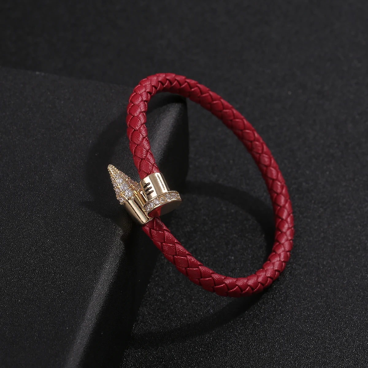 2021 Fashion Women Nail Bracelet Bangle Simple Colorful Leisure Versatile Bracelet Leather Rope Weaving Accessories