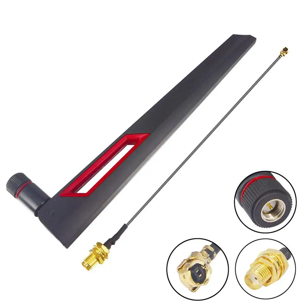 12 dbi Dual Band WIFI Antenna 2.4G 5G 5.8Gh SMA Male Universal Antennas + UFL IPX to SMA Female Pigtail Cable