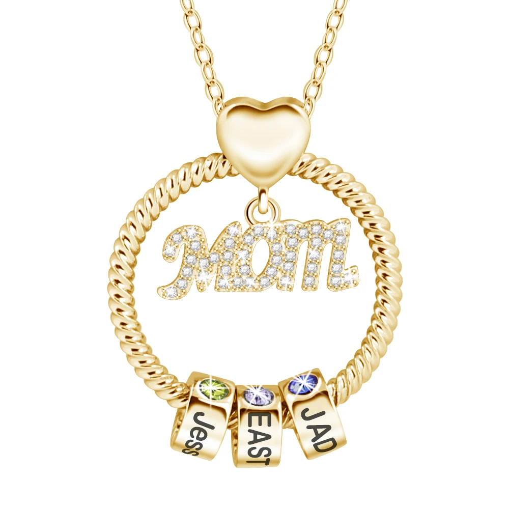 Personalisierte Familiennamen-Halskette für Maman Mamma Mama Mom Nanny GiGi Frauen-Halskette, individuelles Geschenk zum Muttertag – Detail 13