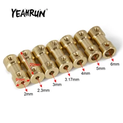 YEAHRUN 5pcs Brass Flexible Motor Shaft Coupling Motor Transmission Connector 2mm/2.3mm/3mm/3.17mm/4mm/5mm/6mm for RC Model