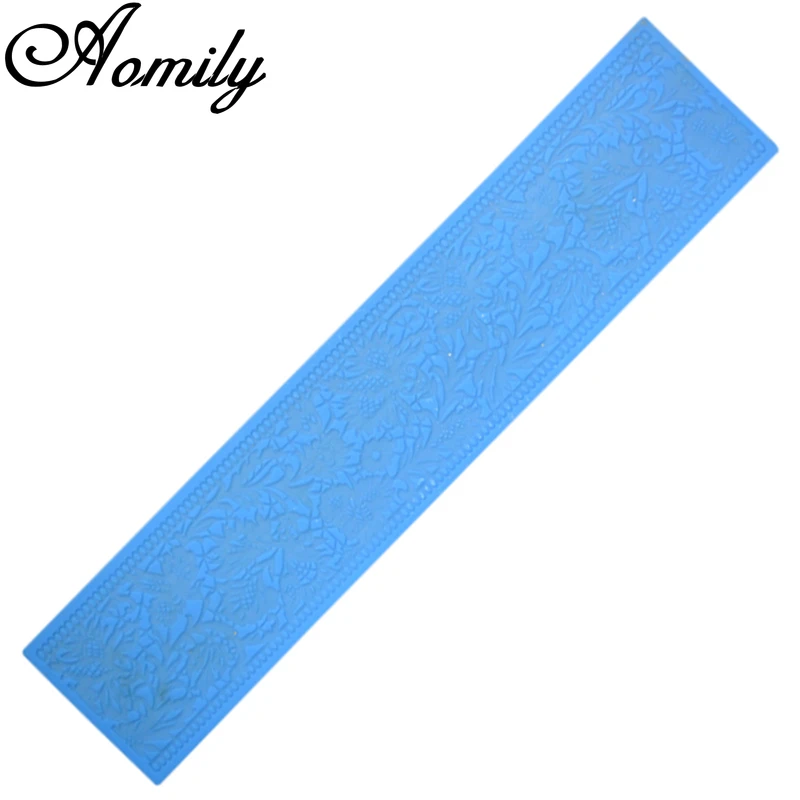Aomily Noble Flower Lace Silicone Mold Wedding Cake Border Decoration Tool Fondant Cake 3D Mold Food Grade Mat Mould Baking Mold