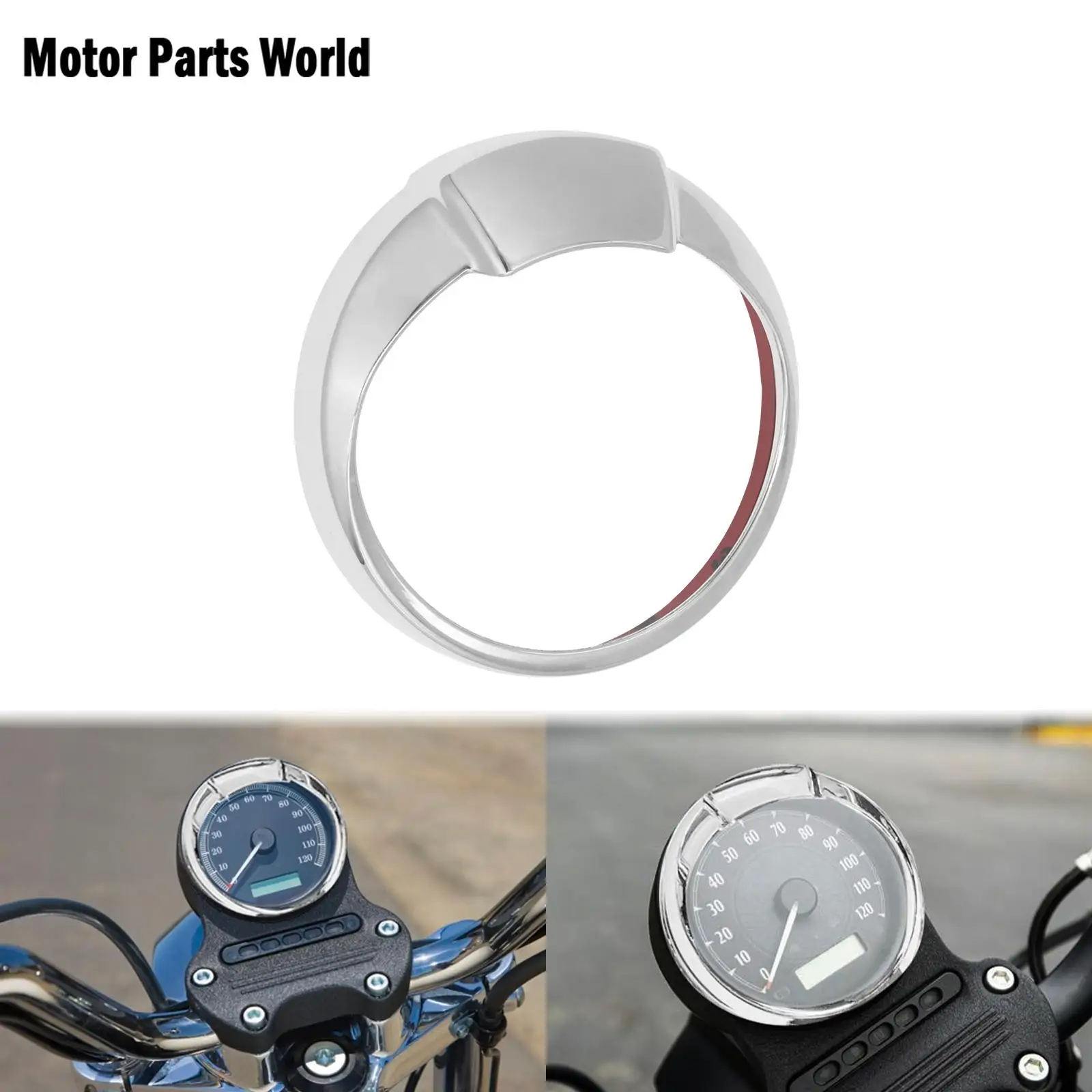 

Motorcycle Chrome 4'' Speedometer Bezel Covers Trim Ring Visor For Harley Dyna Fat Bob FXDF Touring Road Glide Sportster XL883