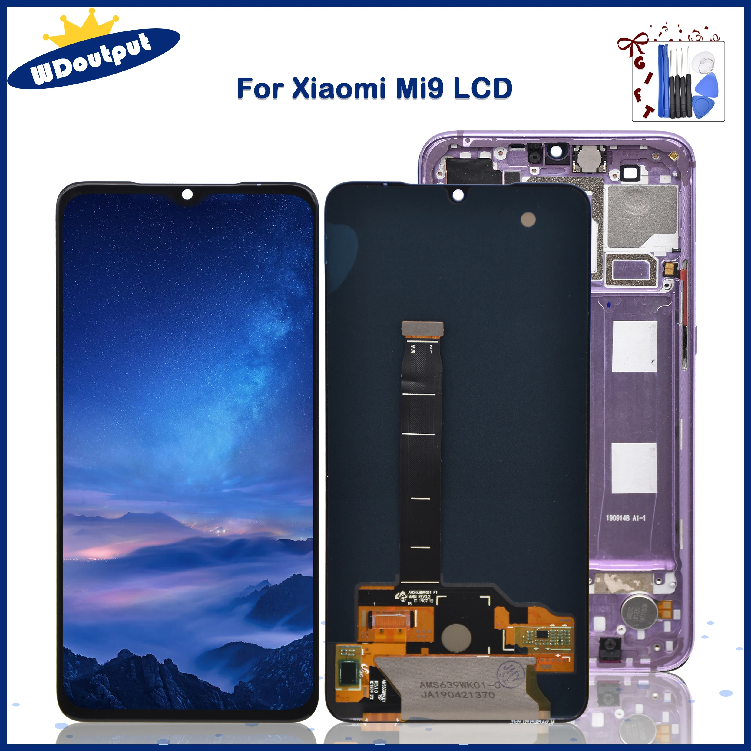 

6.39"Original AMOLED For Xiaomi Mi9 LCD Display Touch Screen Digitizer Assembly Replacement For Xiaomi Mi9 M1902F1A M1902F1G LCD