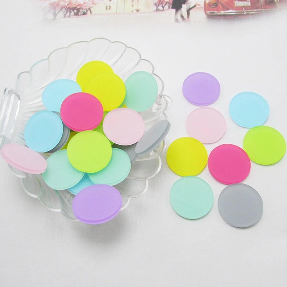 100pcs/lot candy color frosted acrylic round padded applique Crafts for headwear hairbands DIY accessories