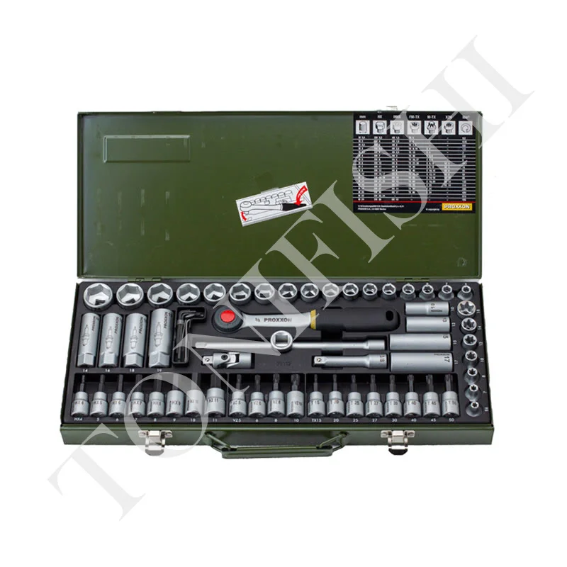 [23112] Germany PROXXON 65-piece auto repair tool socket set, suitable for professional use!