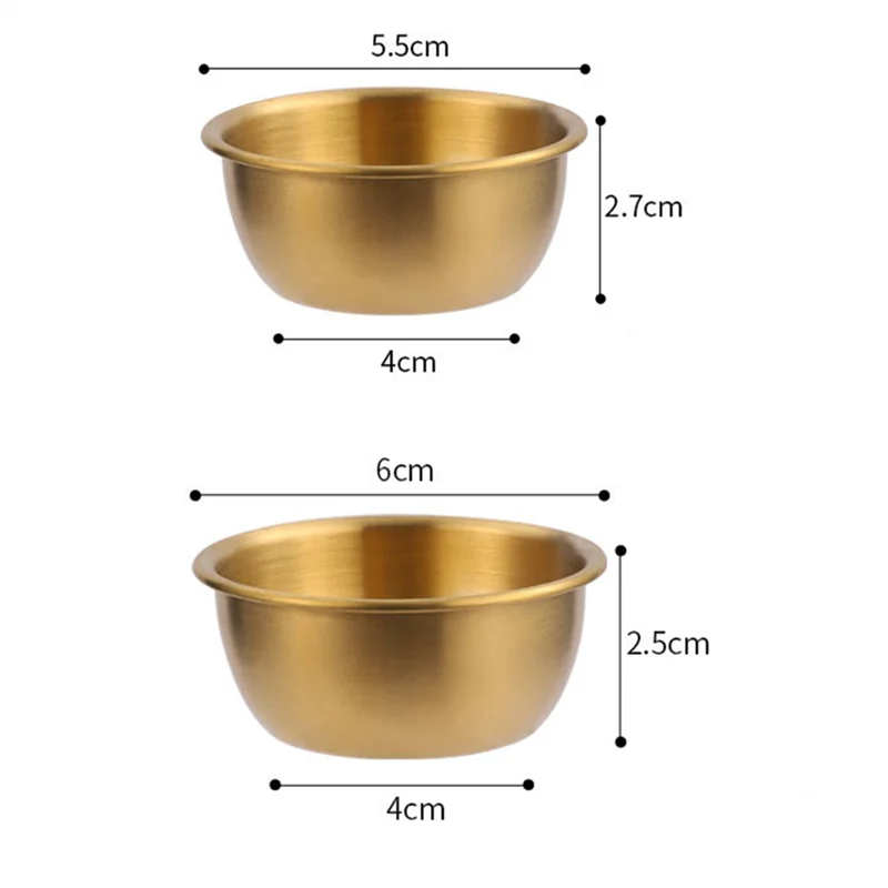 Korean 304 Stainless Steel Sauce Dishes Tableware Seasoning Spice Plates Serving Tray Ketchup Dipping Bowl Cup Kitchen Supplies