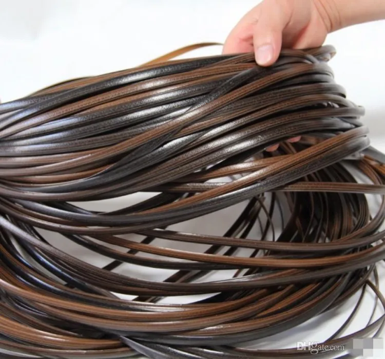 Plástico PE Rattan Material de tecelagem, Flat Synthetic Rattan, Knit and Repair Chair Table, café gradiente, 500g, 8mm de largura