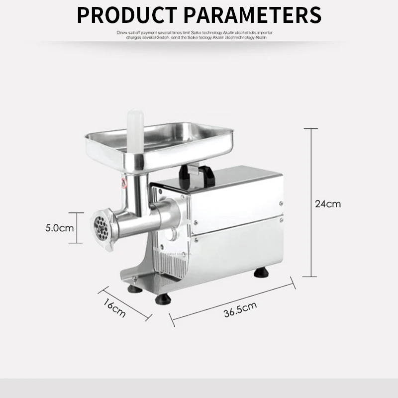 Moedor de carne elétrico com aço inoxidável, moedor de frango, moedor de carne de linguiça de 250w, 80 kg/h moedor de carne de mesa doméstico