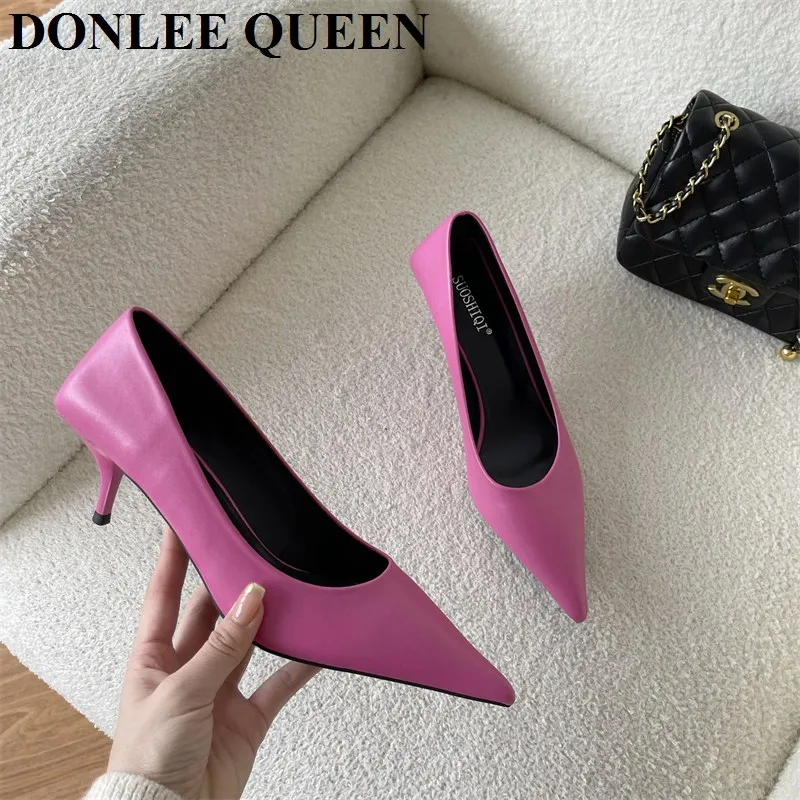 New Fashion Pointed Toe Thin High Heel Shoes Women Elegant Pumps For Party Dress Shoe Candy Colorful Decoration Zapatillas Mujer