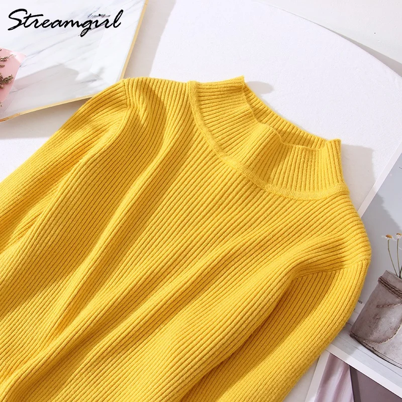 Women\'s Turtleneck Sweaters Autumn Winter 2021 Knitted Top Green Pullover Jumper Women Sweater With Neck Pull Vintage Sweaters