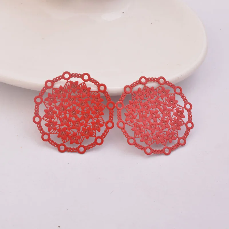 50 Stück AB4136 30mm Runde Blumen-Verbinder aus Metall-Messing für Schmuck- und Ohrring-Zubehör – Detail 5