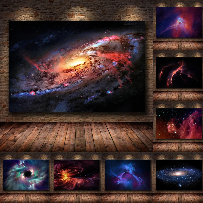 Beauty Universe Space Galaxy Nebula Star Cluster Canvas Painting  Wall Art Picture Posters and Prints for Living Room Home Decor